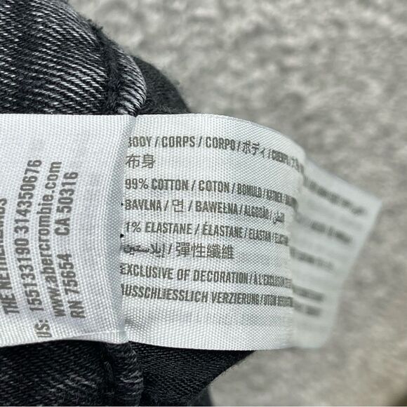 Abercrombie & Fitch Mom Jeans Women's 26 Black Wash Tapered High Rise Denim - Picture 7 of 12